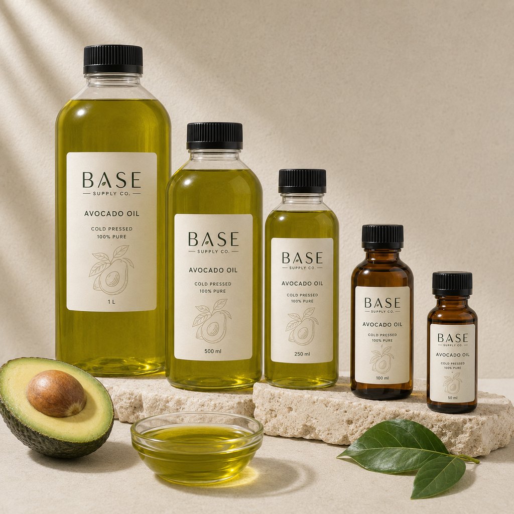 BASE-AVOCADO-OIL Avocado Oil – premium cosmetic raw material by BASE Supply Co